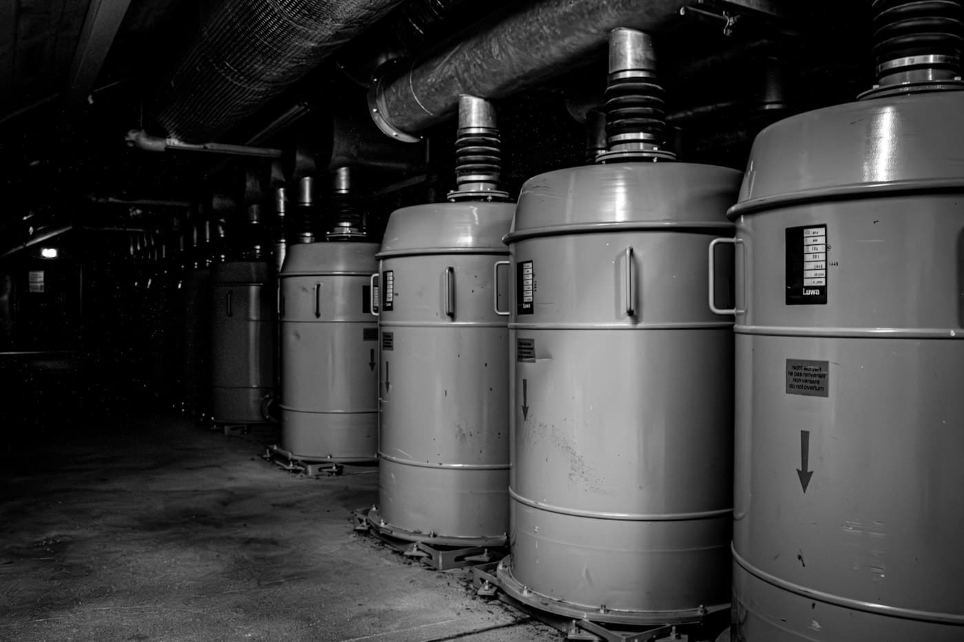 Row of industrial filter vessels